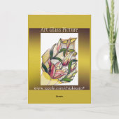 Glass Lily Bouquet Glückwunschkarte Feiertagskarte (Rückseite)