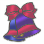 Glass Look Bells mit Bow Weihnachten Aufkleber (Vorderseite)