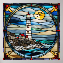 Glass Look Coastal Lighthouse zum Herunterladen