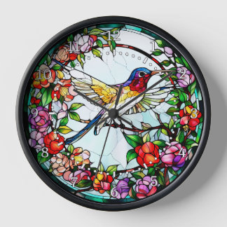 Glass Look Hummingbird Uhr