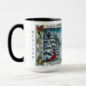 Glass Look Winter Szene Weihnachten Tasse (Links)