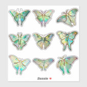 Glass Luna Moths Aufkleber (Blatt)