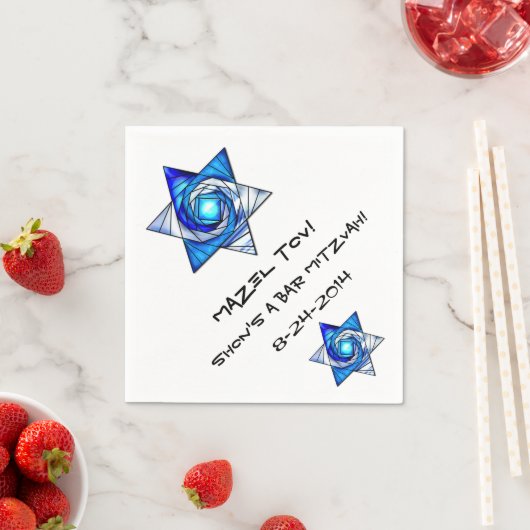 Glass Magen David (Personalisiert) Serviette (Beispiel)