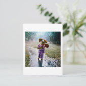 Glass Magic Lantern Schieben ein JAPANESE MÄDCHEN  Postkarte (Stehend Vorderseite)