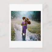 Glass Magic Lantern Schieben ein JAPANESE MÄDCHEN  Postkarte (Vorderseite)