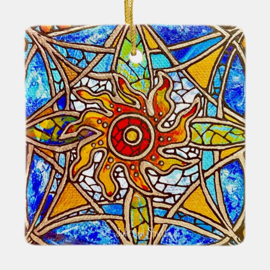 Glass Mandala 40-27 von Julie Ann Stricklin gestei Keramikornament (Vorderseite)
