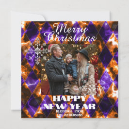 Glass Misty Foto Lila Gold Feiertagskarte