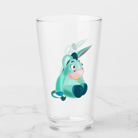 Glass mit Baby Donkey - Gemälde Glas (Vorderseite)