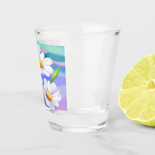 Glass mit Daisy-Blume Schnapsglas (Rechts)
