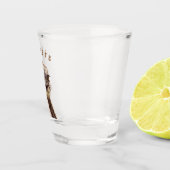 Glass mit feinem Strauß - Eigener Text Schnapsglas (Rechts)