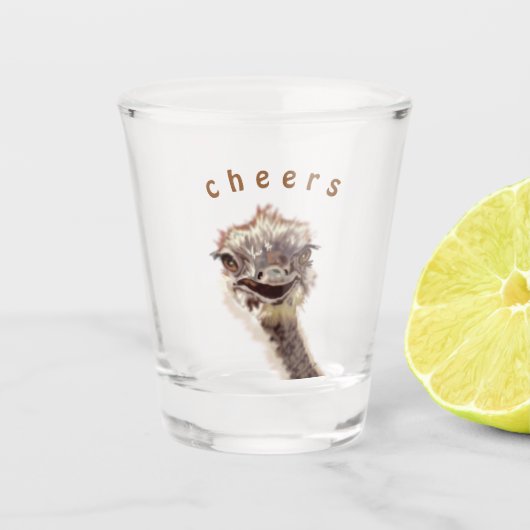 Glass mit feinem Strauß - Eigener Text Schnapsglas (Vorderseite)
