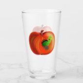 Glass mit Happy Worm in Red Apple Glas (Rückseite)