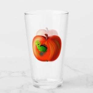 Glass mit Happy Worm in Red Apple Glas