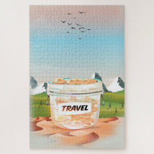 Glass Money Travel Jar Puzzle