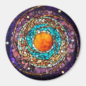 Glass Mosaic Magnet "Celestial Clockwork" (Vorne)