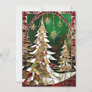 Glass Mosaik Weihnachtsbaum Grußkarte Einladung