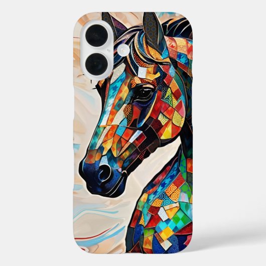 Glass-Mosaikpferd aus Multicolor 15 Case-Mate iPhone Hülle (Rückseite)
