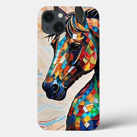 Glass-Mosaikpferd aus Multicolor 15 Case-Mate iPhone Hülle (Rückseite)
