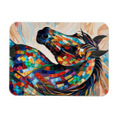 Glass-Mosaikpferd aus Multicolor 15 Magnet (Horizontal)