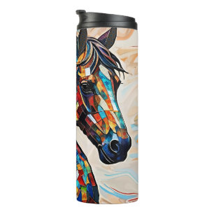 Glass-Mosaikpferd aus Multicolor 15 Thermosbecher