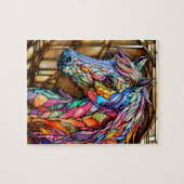 Glass-Mosaikpferd im Multicolor 14 Puzzle (Horizontal)