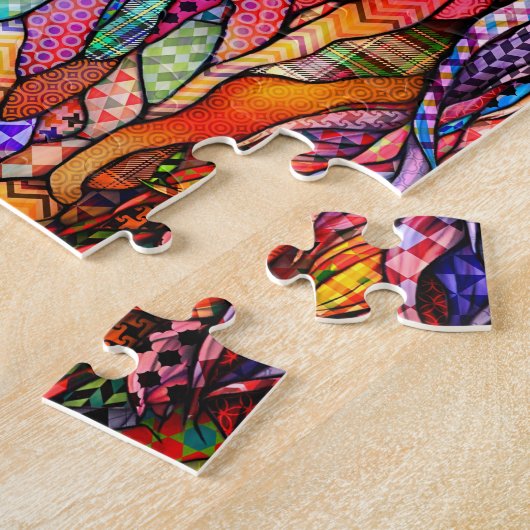 Glass-Mosaikpferd im Multicolor 14 Puzzle (Seite)