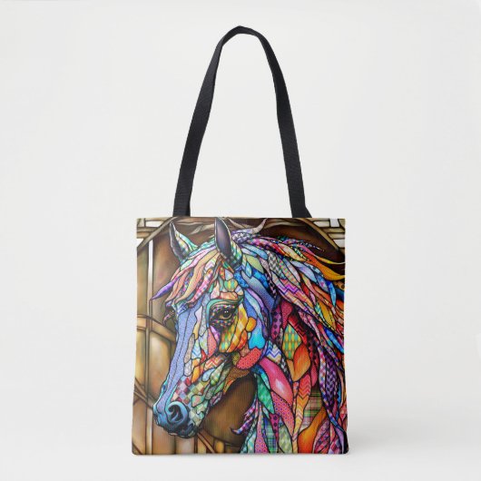 Glass-Mosaikpferd im Multicolor 14 Tasche (Vorderseite)