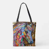 Glass-Mosaikpferd im Multicolor 14 Tasche (Rückseite)
