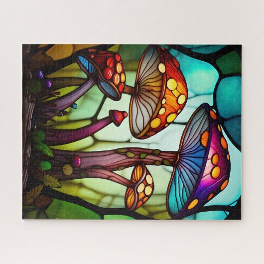 Glass Mushrooms, Fantasy Art Puzzle (Horizontal)