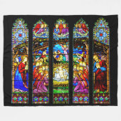 Glass Nativity Scene Weihnachten Fleecedecke (Vorderseite (Horizontal))