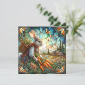 Glass Oaster Bunny Country Harvest Feiertagskarte (Stehend Vorderseite)