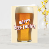 Glass of Beer (Happy Beerthday) Karte (Gelbe Blume)