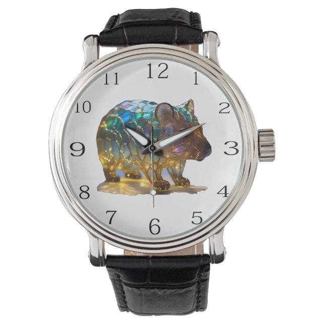 Glass Opalized Australian Wombat Armbanduhr (Vorderseite)