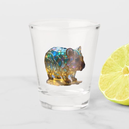 Glass Opalized Australian Wombat Schnapsglas (Vorderseite)