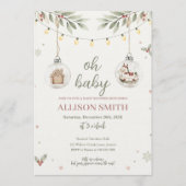Glass Ornament Baby Shower Invitation Winter Theme Einladung (Vorderseite)