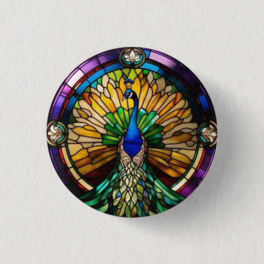 Glass Peacock Button (Vorderseite)