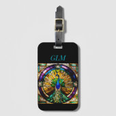 Glass Peacock Gepäckanhänger (Vorderseite Vertikal)