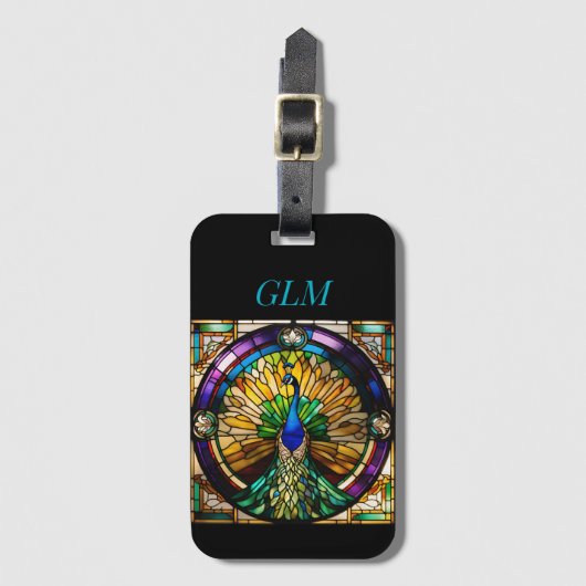 Glass Peacock Gepäckanhänger (Vorderseite Vertikal)