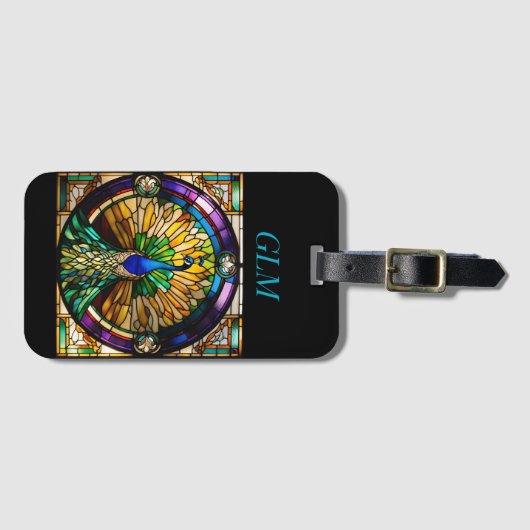 Glass Peacock Gepäckanhänger (Vorderseite (Horizontal))