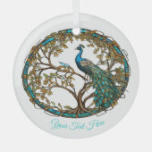 Glass Peacock Herbstbaum Ornament Aus Glas (Vorderseite)
