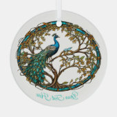 Glass Peacock Herbstbaum Ornament Aus Glas (Rückseite)