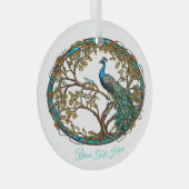 Glass Peacock Herbstbaum Ornament Aus Glas (Vorderseite Rechts)