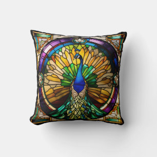 Glass Peacock Kissen