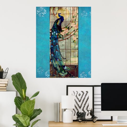 Glass Peacock Poster (Heimbüro)