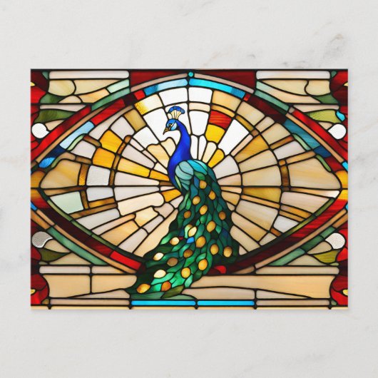 Glass Peacock Postkarte (Vorderseite)