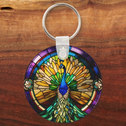 Glass Peacock Schlüsselanhänger (Vorderseite)
