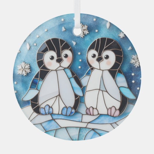 Glass Penguins Ornament Aus Glas (Vorderseite)