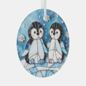 Glass Penguins Ornament Aus Glas (Vorderseite Rechts)