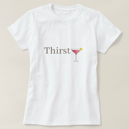 Glass Pink Cocktail Cosmopolitan Minimalistischer T-Shirt (Design vorne)