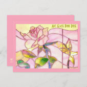 Glass Pink Rose Romantischer Jahrestag Postkarte (Vorne/Hinten)